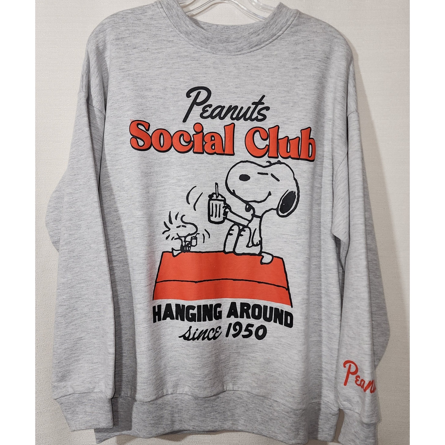 Snoopy Peanut Social Club Gray Sweatshirt Size Xs